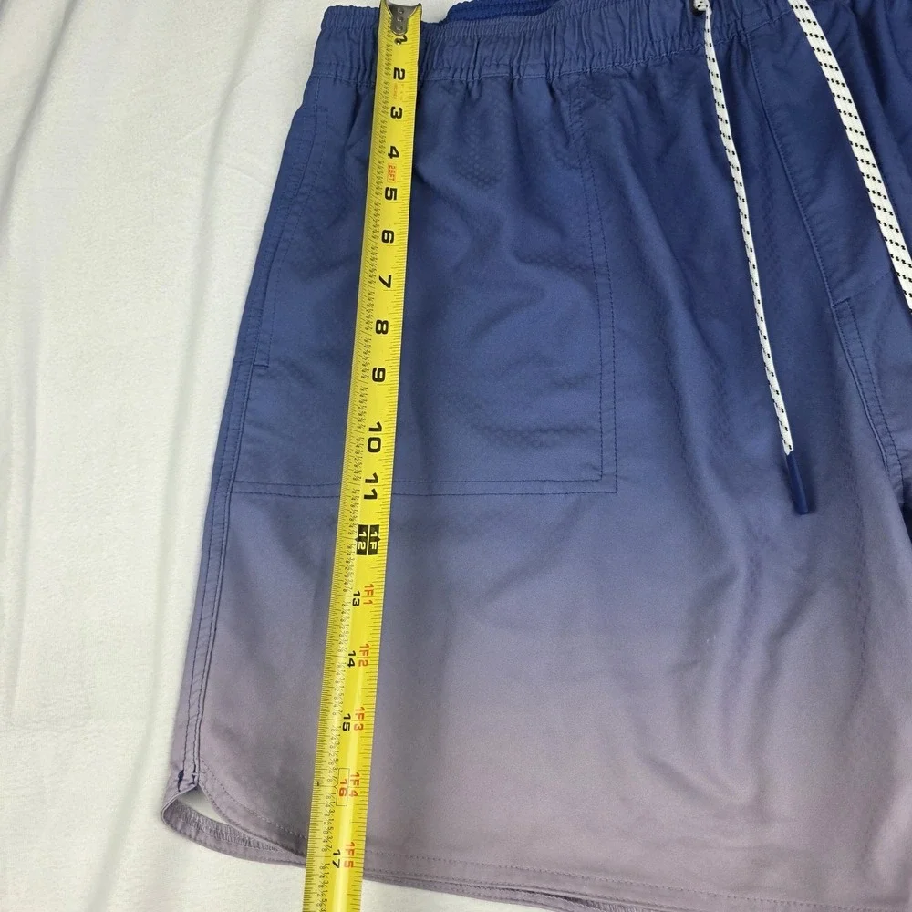 Legends Saylor Swim Shorts Mens XXL Blue Gradient Ombre Drawstring Hybrid Casual
